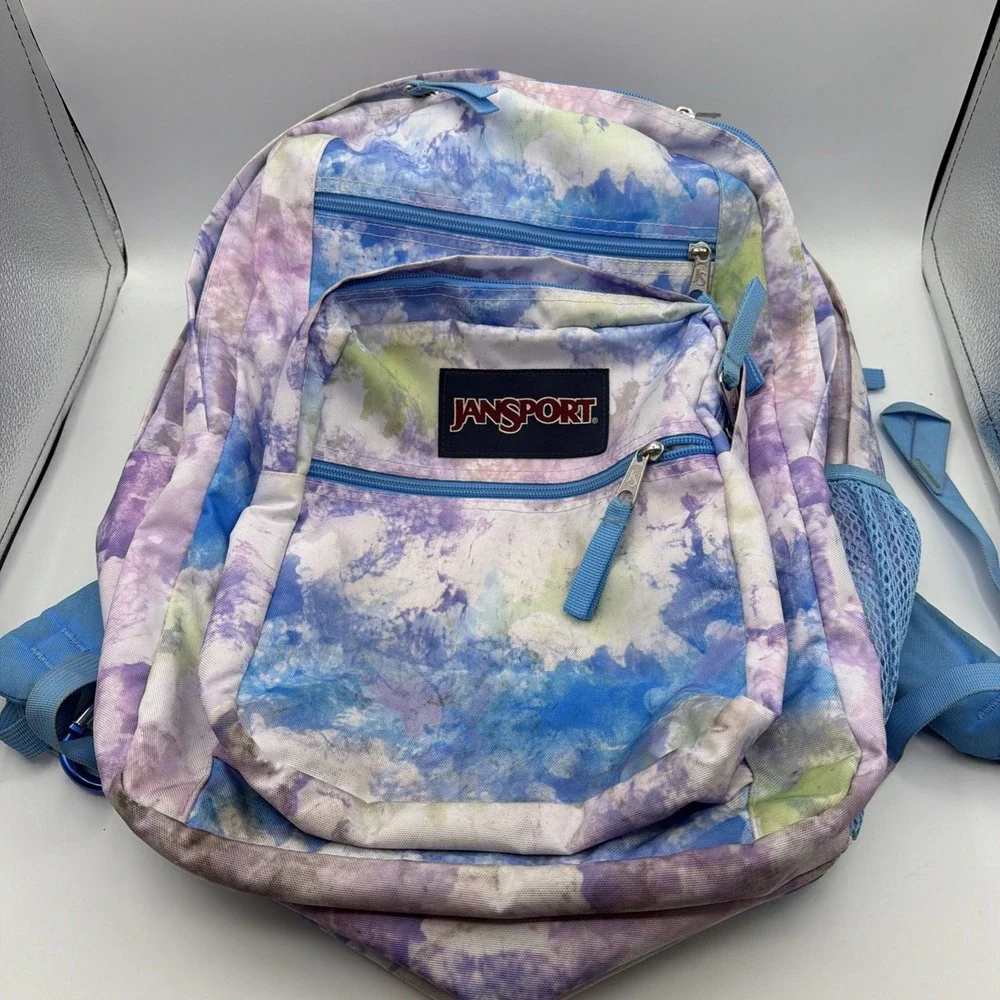 JanSport XL Tie Dye Backpack Multicolor School Canvas Hiking Bag Unisex Kids